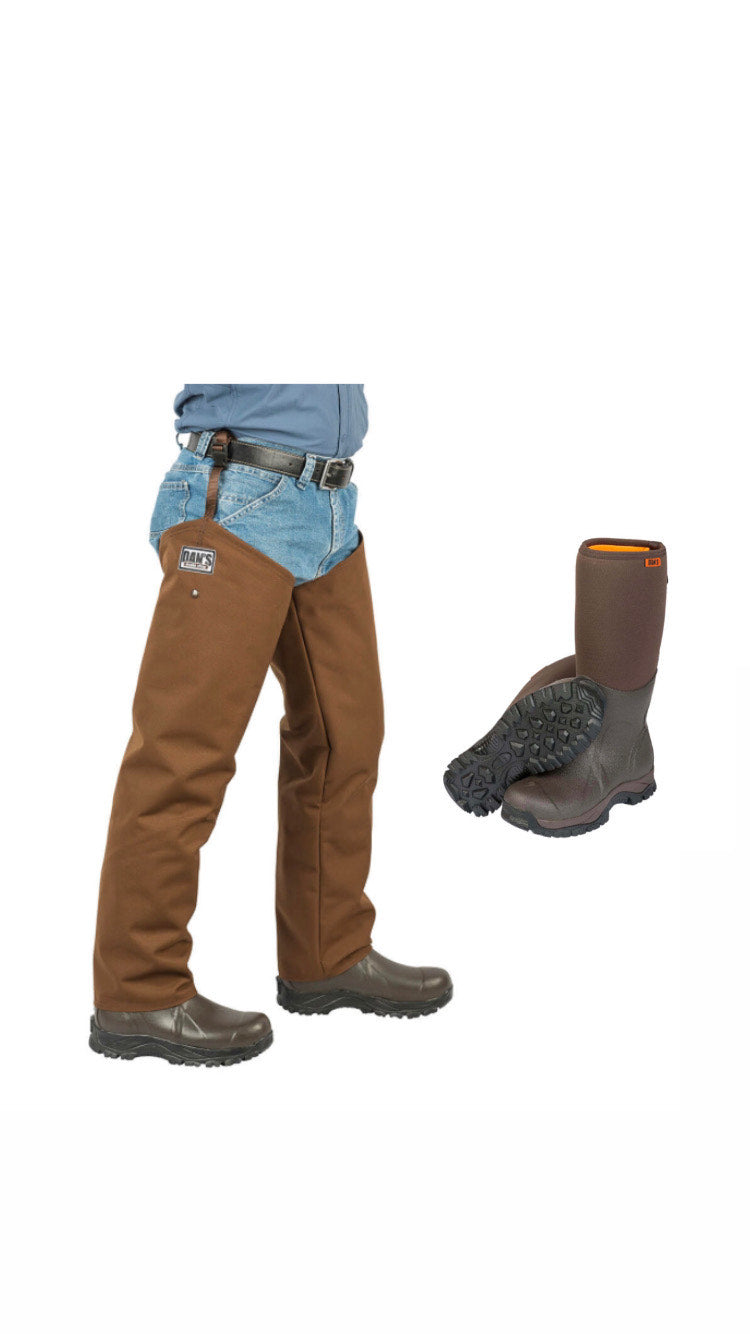 BRIARPROOF SNAKE PROTECTOR FROGLEGS WITH DAN'S FROGGER BOOT
