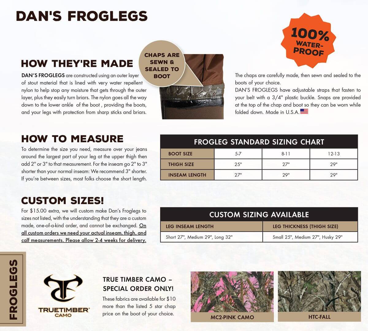 FIVE STAR FROGLEGS WITH MUCK WETLAND BOOT